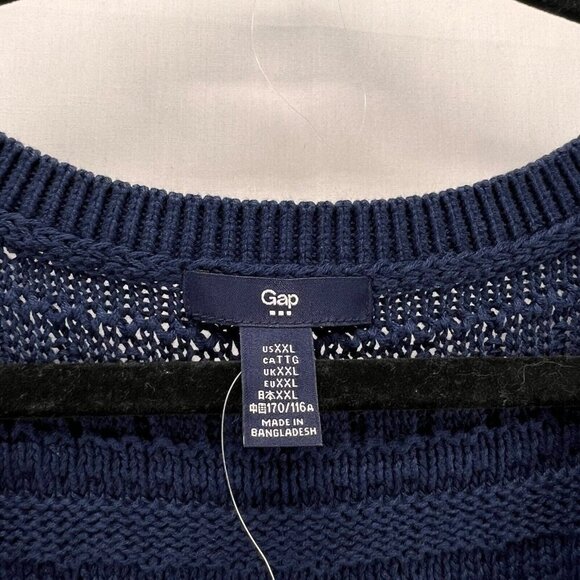 GAP Sweater Womens Size 2XL Striped Jacquard Jumper Long Sleeve Pullover Blue - Picture 7 of 11